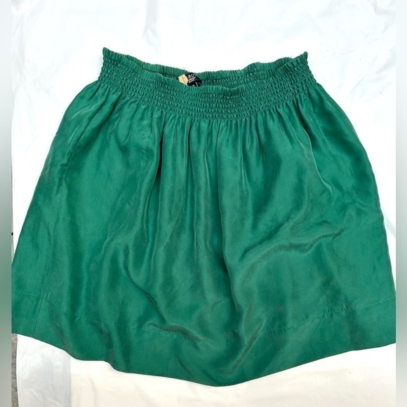 TALBOT green silk skirt size medium - Picture 2 of 10
